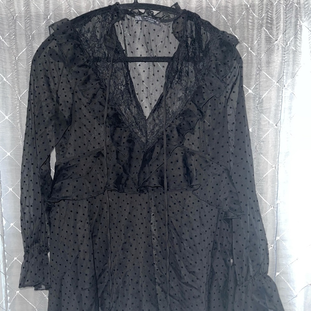 Zara polka dot blouse